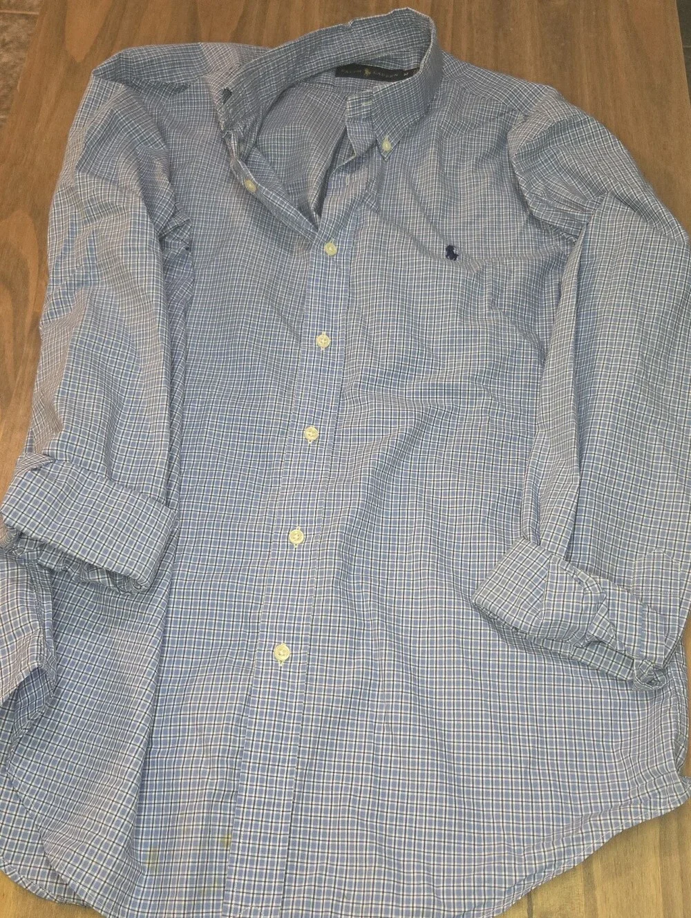 Men's Blue Check Button-Down Shirt